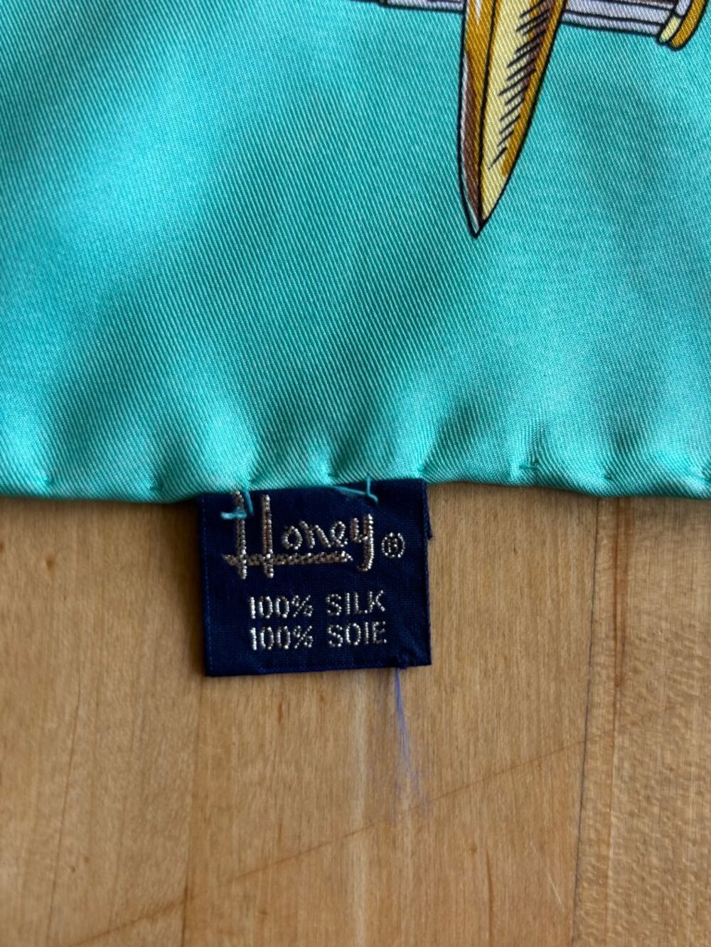 Vintage Silk Ionica Square Scarf Twill Silk Scarf, Vintage Silk Muffler - Picture 5 of 5
